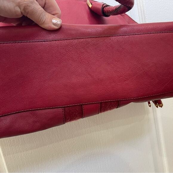 Cole Haan satchel red two toned leather - Picture 12 of 12
